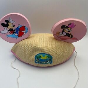 Disney Castaway Cay Mickey Minnie Beach Mickey Ears Straw Hat Cruise Line